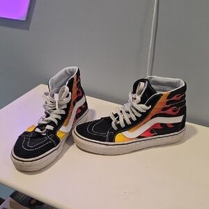 Vans Flame High-Top Sneakers - Black, Red, Yellow